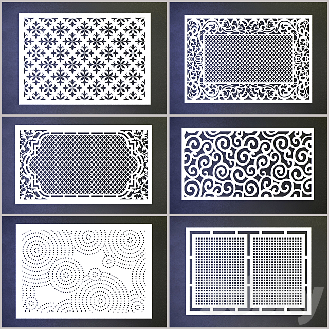Decorative screens – a lattice (a collection of 2) 3DSMax File - thumbnail 2