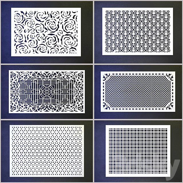 Decorative screens - a lattice (collection 1) 3d
