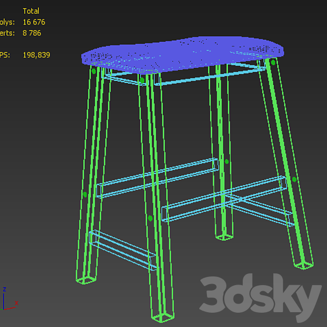Barstool Verona Home Calera Saddle 3DS Max Model - thumbnail 3
