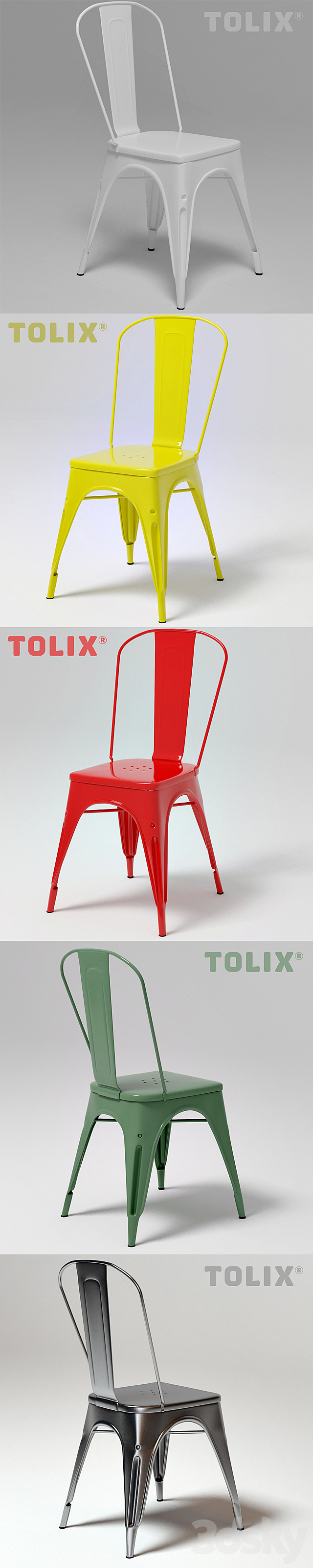 Tolix A chair (vray + corona) 3d