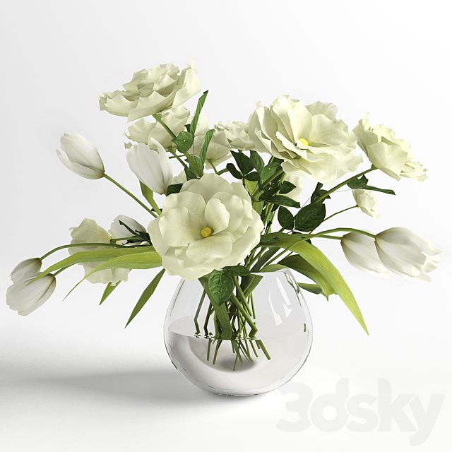Bouquet of White Flowers 3DSMax File - thumbnail 1