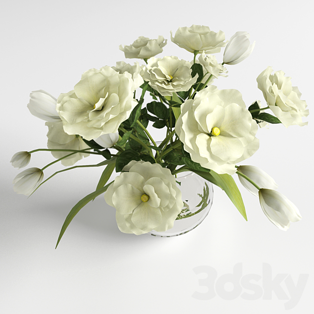 Bouquet of White Flowers 3DSMax File - thumbnail 2