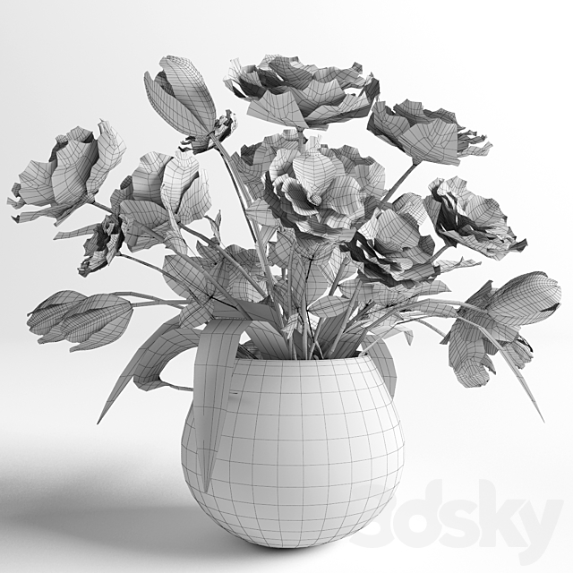 Bouquet of White Flowers 3DSMax File - thumbnail 3