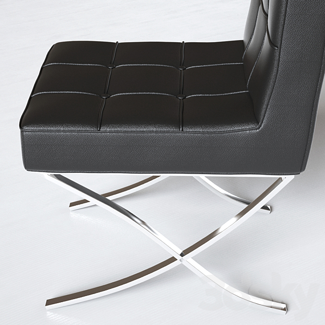 Milania Black Leather Dining Chairs 3DSMax File - thumbnail 2