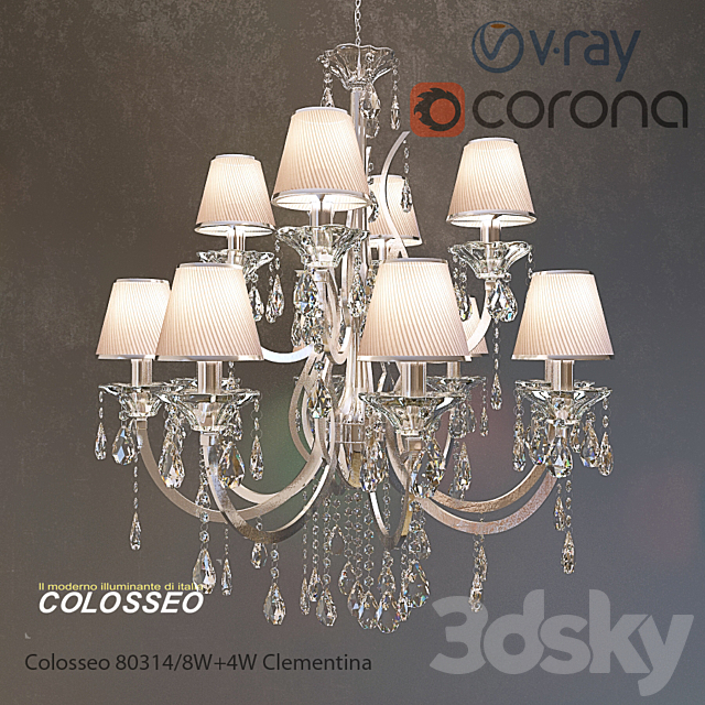 COLOSSEO chandelier 80314_8 +4 CLEMENTINA Chrome 3DSMax File - thumbnail 1
