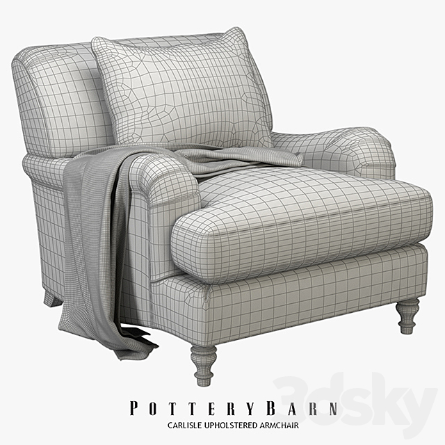 Pottery Barn – Carlisle Upholstered Armchair 3DSMax File - thumbnail 2