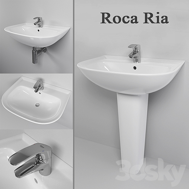 Sink Roca Ria. mixer Grohe Eurosmart 3DSMax File - thumbnail 1