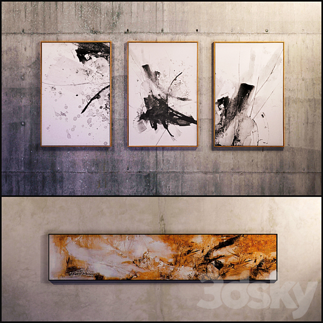 The picture in the frame: 12 Pieces (Collection 10) Abstract 3DSMax File - thumbnail 1