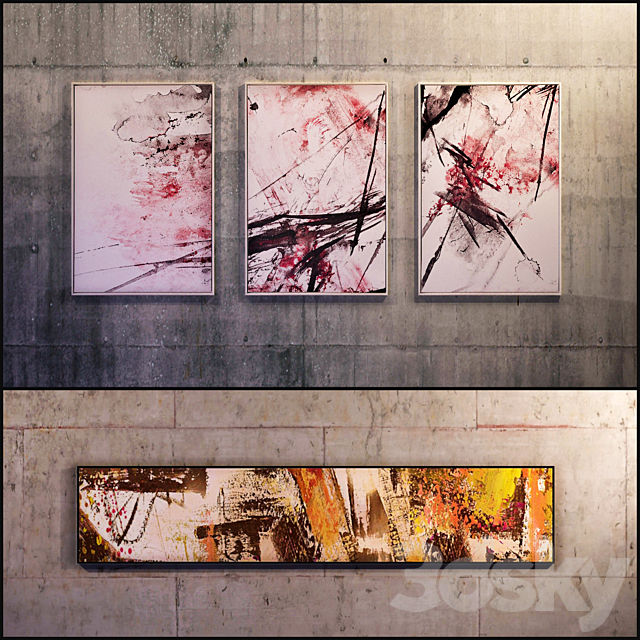 The picture in the frame: 12 Pieces (Collection 10) Abstract 3DSMax File - thumbnail 2