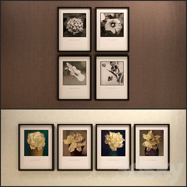 The picture in the frame: 11 Pieces (Collection 13) Flowers 3DSMax File - thumbnail 2