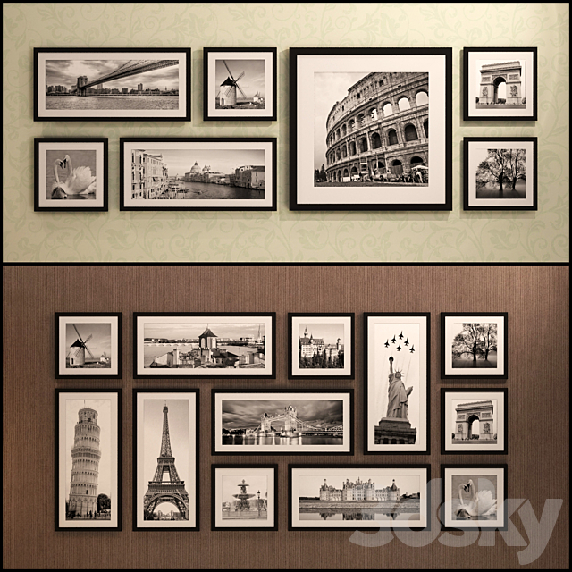 The picture in the frame: 20 pieces – 5 combinations (a collection of 15) Picture Frame 3DSMax File - thumbnail 1
