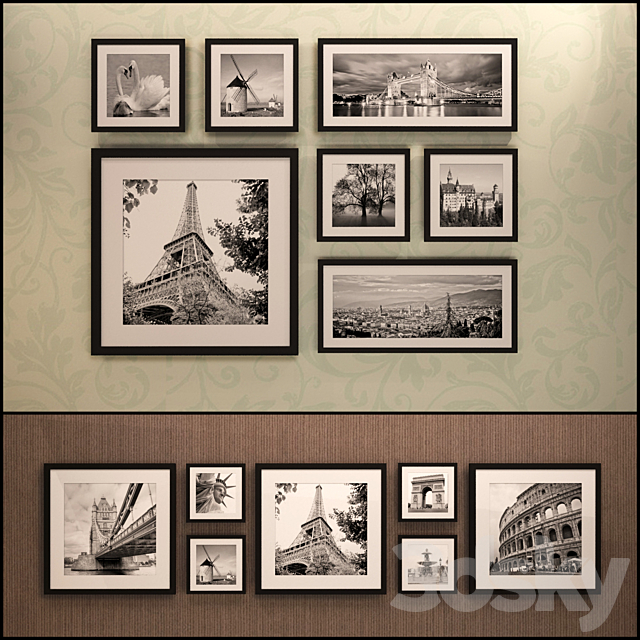 The picture in the frame: 20 pieces – 5 combinations (a collection of 15) Picture Frame 3DSMax File - thumbnail 2