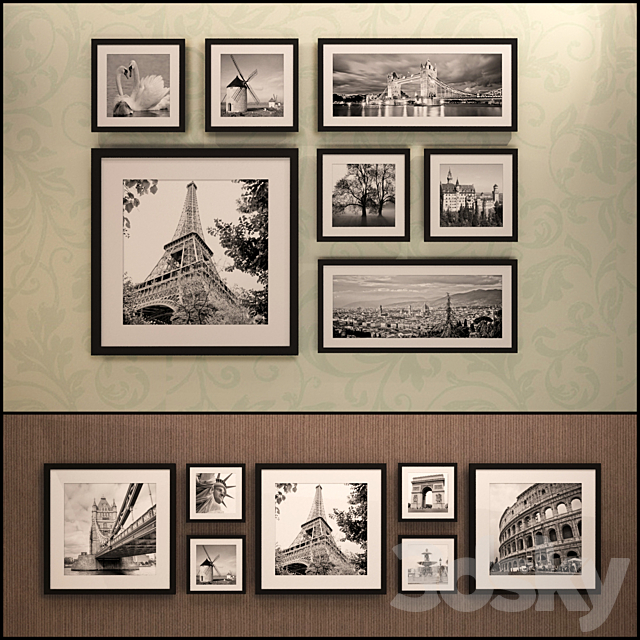 The picture in the frame: 20 pieces - 5 combinations (a collection of 15) Picture Frame 3d