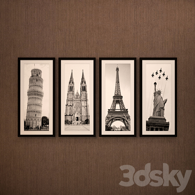 The picture in the frame: 20 pieces – 5 combinations (a collection of 15) Picture Frame 3DSMax File - thumbnail 3