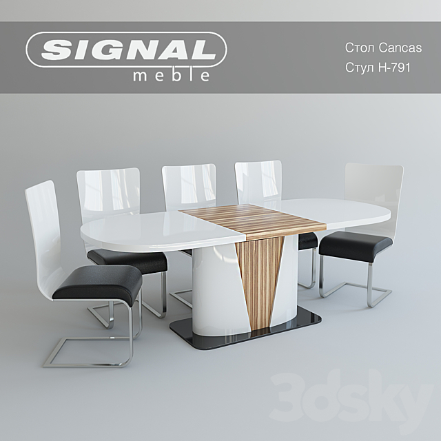 CANGAS Chairs Table H-791 Factory Signal 3DSMax File - thumbnail 2