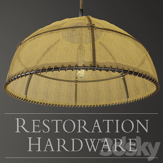 Burlap Dome Pendant 3d