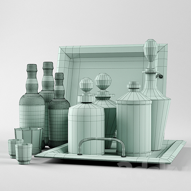 Set of bottles 3d