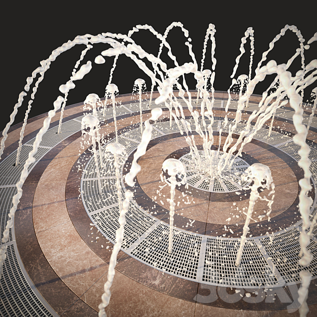 Round fountain dry 3d