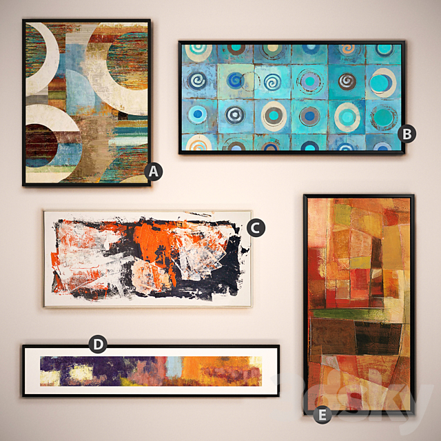 The picture in the frame: 14 piece (Collection 16) Abstract 3DSMax File - thumbnail 1