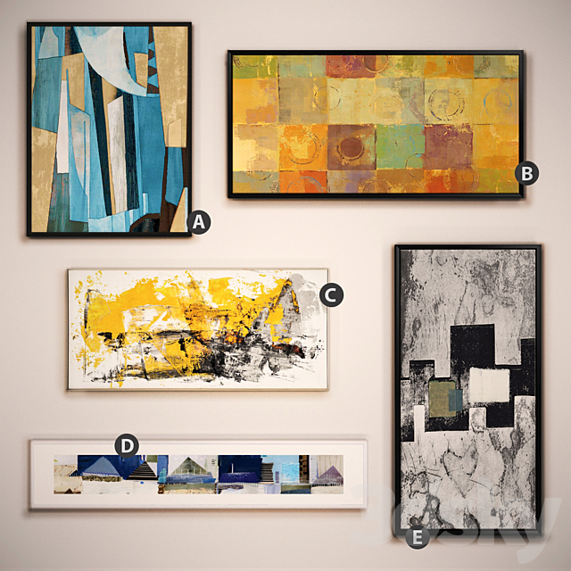 The picture in the frame: 14 piece (Collection 16) Abstract 3DSMax File - thumbnail 2