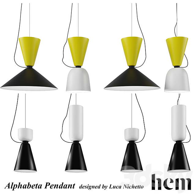 Alphabeta pendant - designed by Luca Nichetto 3d