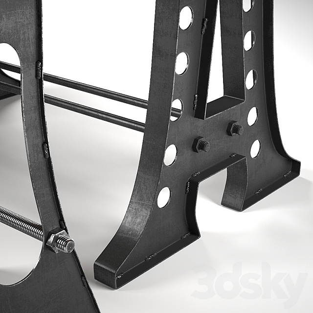 A Frame dining table 3DSMax File - thumbnail 2