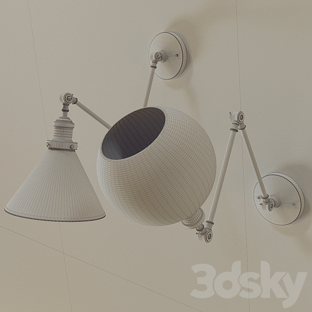 Retro vintage sconce 3d