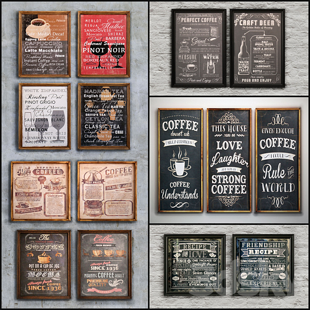 The picture in the frame: 19 piece (Collection 26) Bar topic 3DSMax File - thumbnail 1