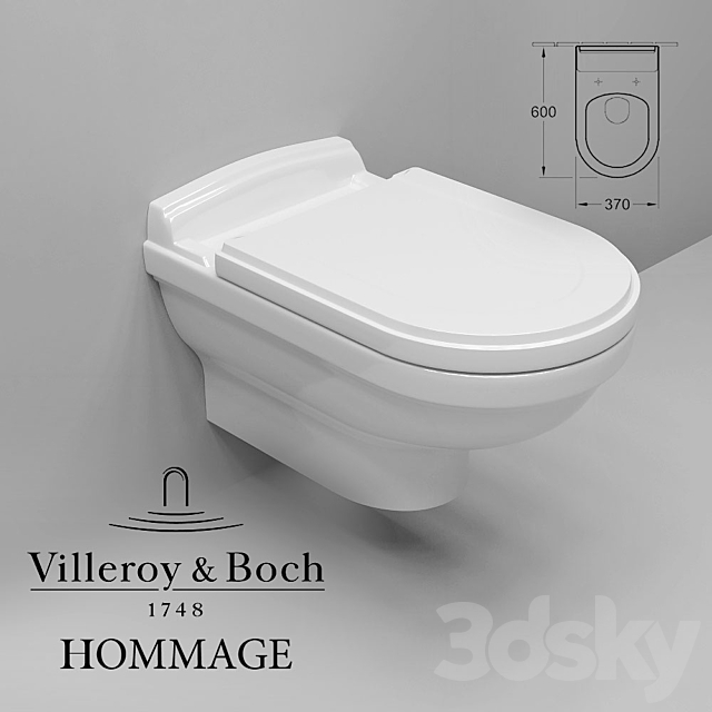 Villeroy & Boch Hommage toilet suspended 3DSMax File - thumbnail 1