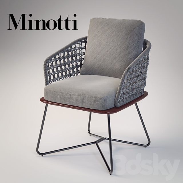 Minotti rivera little armchair 3DSMax File - thumbnail 1