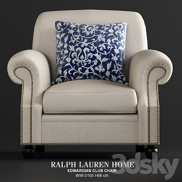 EDWARDIAN CLUB CHAIR 3d