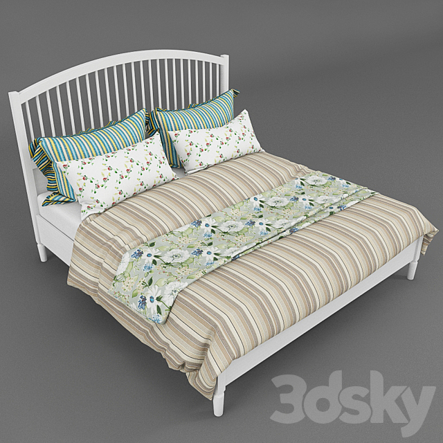 Bed TISSEDAL (IKEA + set of furniture) 3DSMax File - thumbnail 2