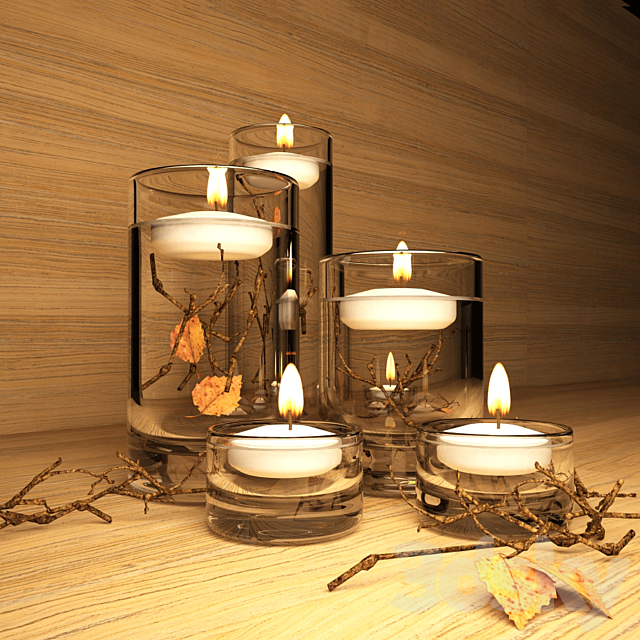 Floating candles 3d