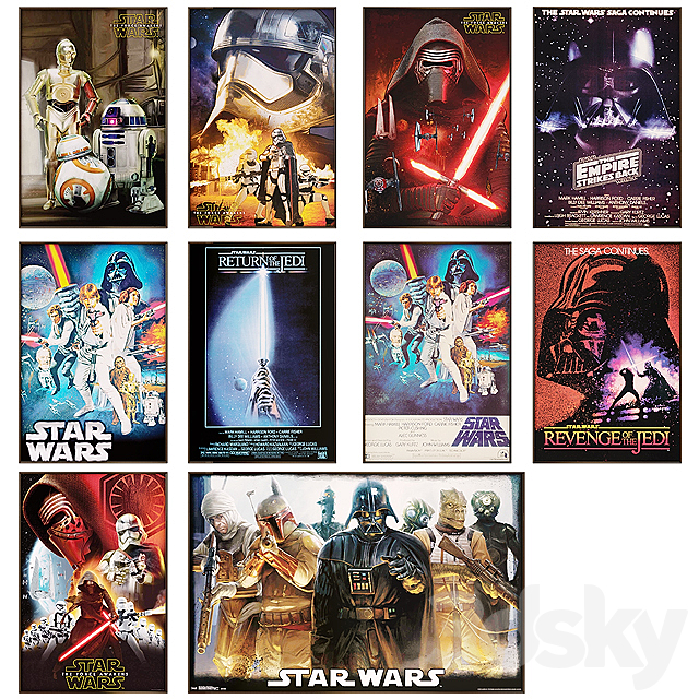 Star Wars Episode VII Poster Wall Art 3DSMax File - thumbnail 1