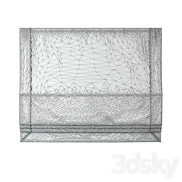 RH _ BORDERED COTTON CANVAS CORDLESS ROMAN SHADE 3d