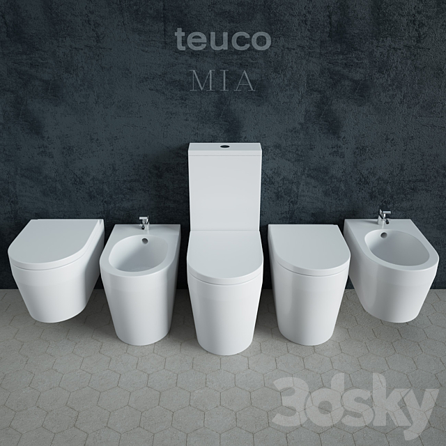 Toilet and bidet Teuco Mia 3DSMax File - thumbnail 1
