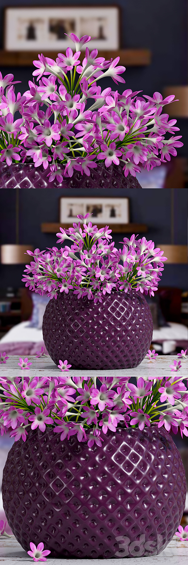 Pink flower vase 3DSMax File - thumbnail 1