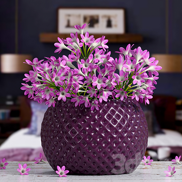 Pink flower vase 3DSMax File - thumbnail 2