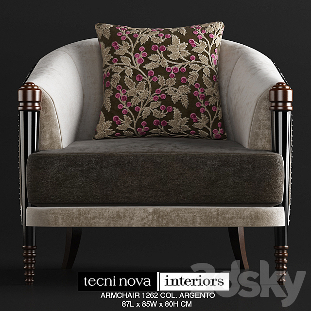 TECNINOVA-1262 ARMCHAIR COL. ARGENTO 3d
