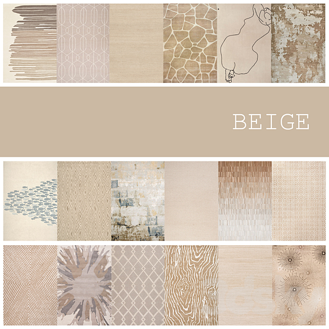 18 carpets in the color BEIGE 3DSMax File - thumbnail 1