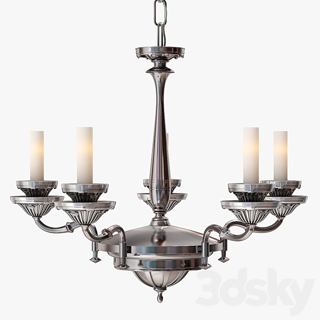 Remains Lighting Silverplate Chandelier 3d