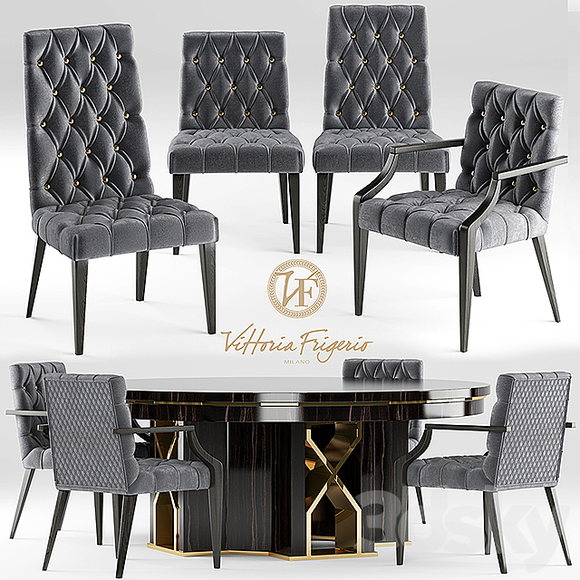 Table and chairs Vittoria Frigerio 3DSMax File - thumbnail 1