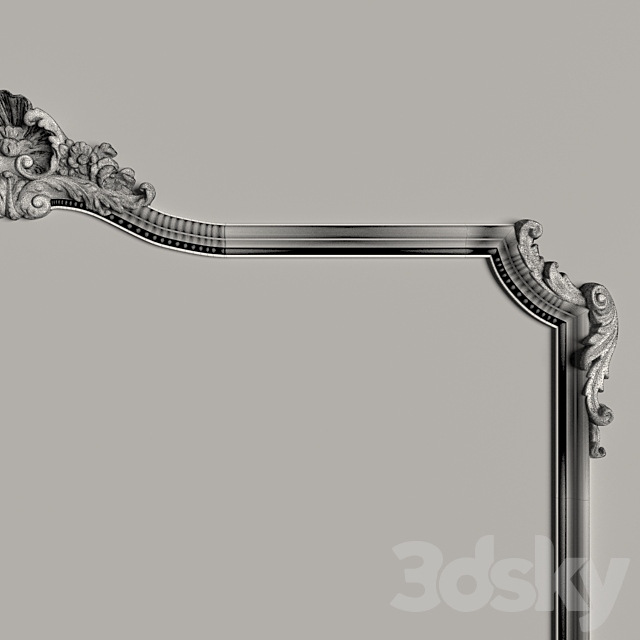 Decorative mirror №4 3DS Max Model - thumbnail 2