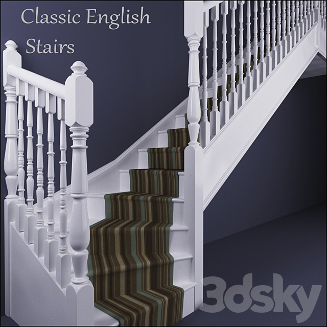 Classic English Stairs 3d