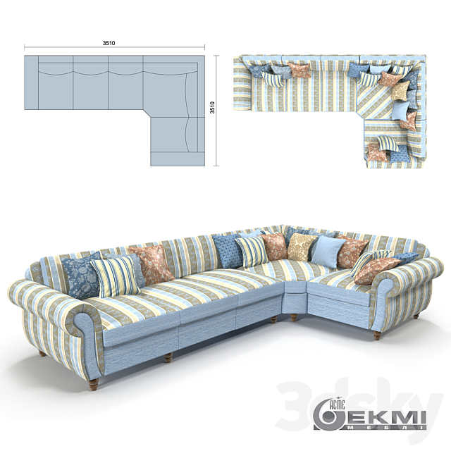 Sofa “Nelson” from the factory Acme 3DSMax File - thumbnail 1
