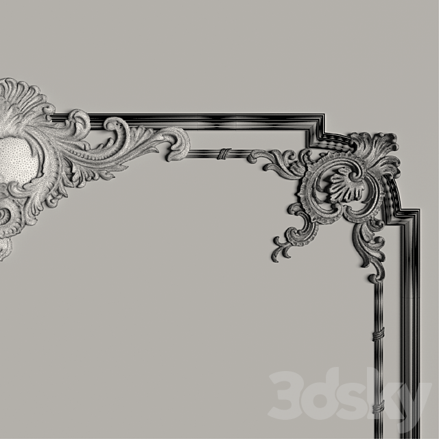 Decorative mirror №1 3DS Max Model - thumbnail 2