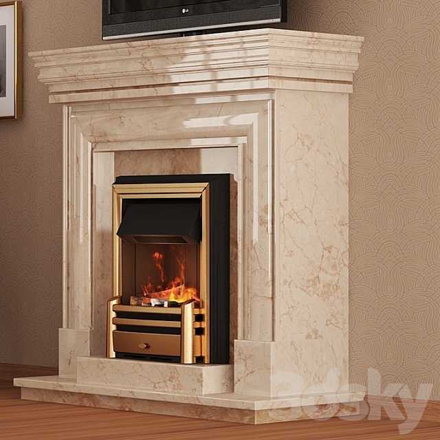 Fireplace with electric furnace 3DSMax File - thumbnail 2