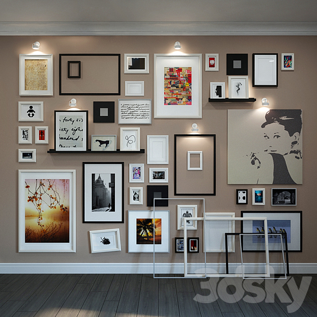 Wall composition of the frames IKEA 3DSMax File - thumbnail 1