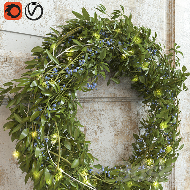 Christmas wreath 3d
