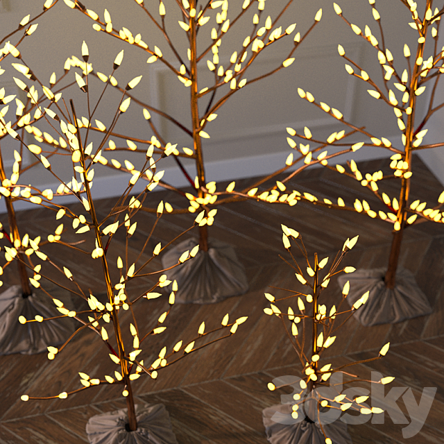 Decorative Christmas trees 3DSMax File - thumbnail 3